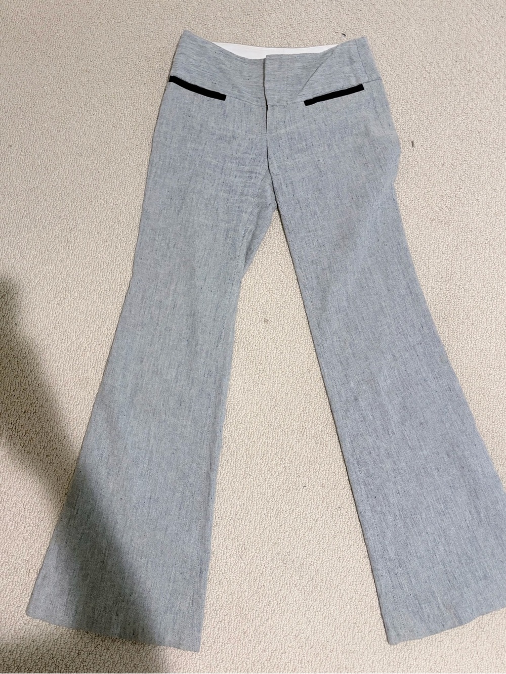 Alice + Olivia Gray Low Rise Flared Dress Pants